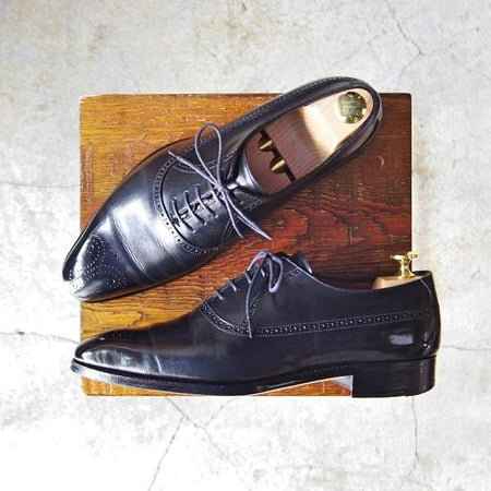美品★三陽山長 SIZE 7【★オックスフォードシューズ/R309ラスト】カーフ/黒/メンズ/SanyoYamacho★e286