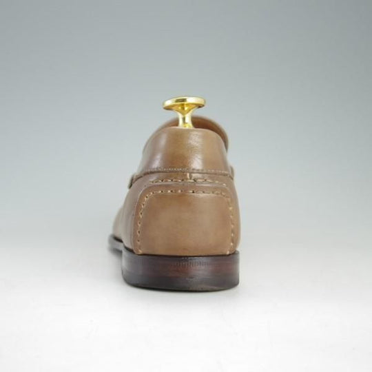 極上★(伊)サントーニ SIZE 4.5(UK5.5程度)【★コインローファー】カーフ/薄茶/メンズ/Santoni★e313