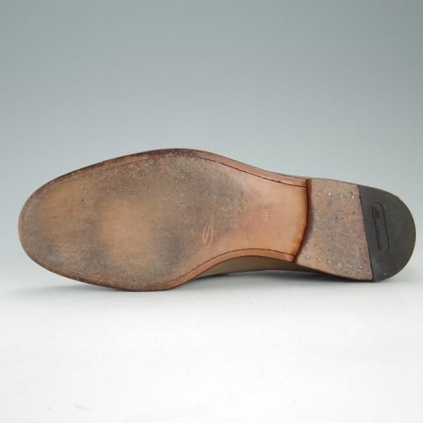 極上★(伊)サントーニ SIZE 4.5(UK5.5程度)【★コインローファー】カーフ/薄茶/メンズ/Santoni★e313