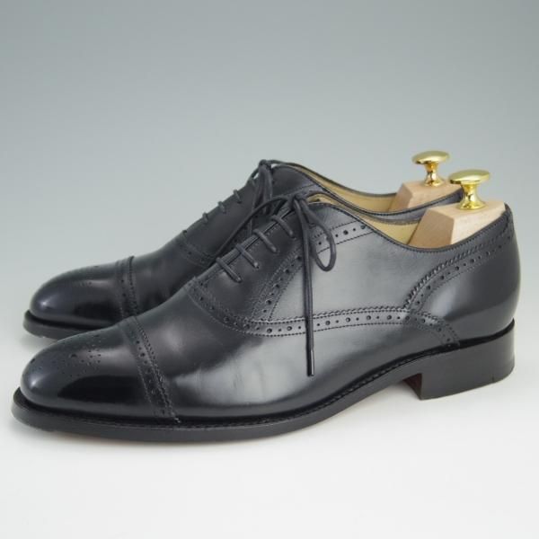 極美品★(英)BARKER/バーカー 6G【グッドイヤーウェルテッド製法★セミブローグ/NEWCASTLE】368117/カーフ/黒/メンズ★e325