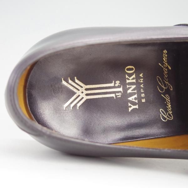 極上★(スペイン製)YANKO/ヤンコ SIZE 6.5【グッドイヤーウェルテッド製法★パンチドキャップトゥ】39078/カーフ/黒/メンズ★e326