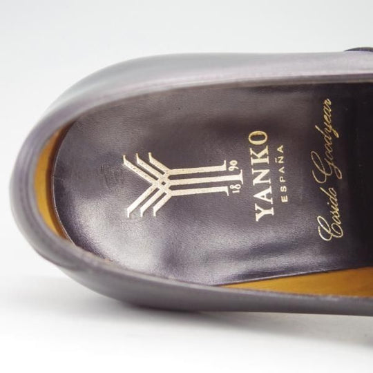 極上★(スペイン製)YANKO/ヤンコ SIZE 6.5【グッドイヤーウェルテッド製法★パンチドキャップトゥ】39078/カーフ/黒/メンズ★e326