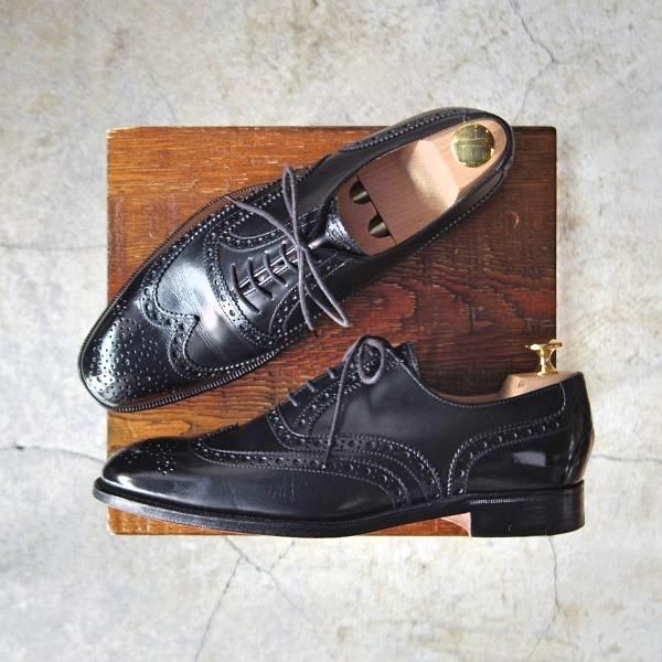 【ALFRED SERGEANT】黒 プレーントゥ SIZE 7 1/2 ALFRED SERGEANT】黒 プレーントゥ SIZE 7 1/2 ALFRED SERGEANT