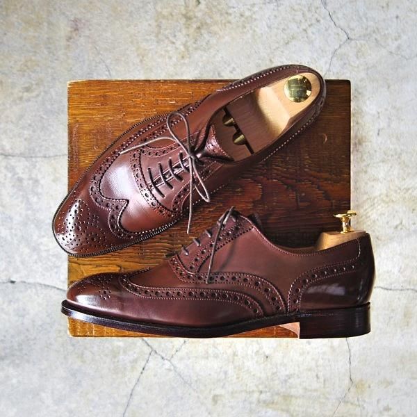 美品★(英)アルフレッド・サージェント製 UK6.5/US7D【★ブルックスブラザーズ別注/Peal&co】フルブローグ/茶/メンズ/Alfred Sargent★e328