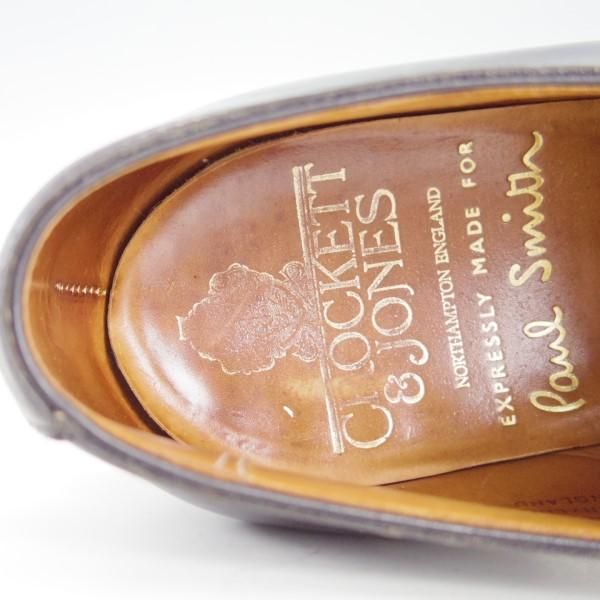 極上★クロケット&ジョーンズ 7.5E【★(英)ポールスミス別注/Paul Smith】DARTMOUTH/プレーントゥ/Vフロント/メンズ/Crockett&Jones★e329