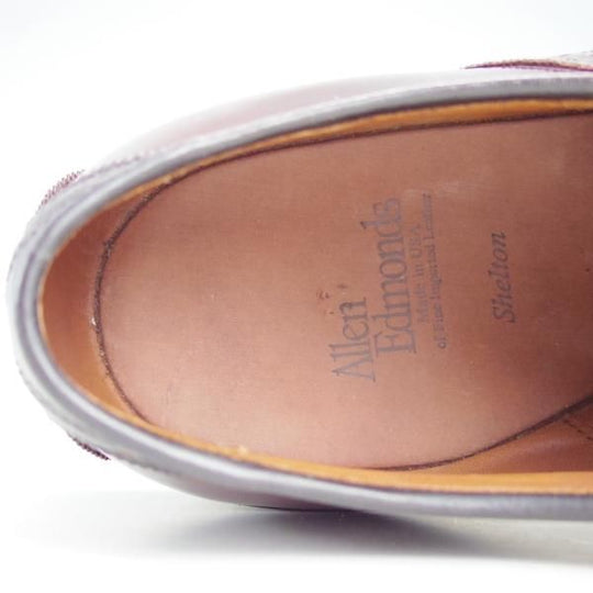 極美品★(米)アレンエドモンズ 8EEE【定価10万円以上★コードバン仕様/Shelton】サドルシューズ/黒×赤茶/ALLEN EDMONDS★e333