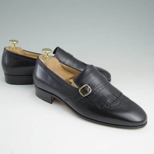 新品★(伊)タニノクリスチー SIZE 6.5【貴重★デッドストック/FRAZOSO/キルトモンク】108449/カーフ/NERO/黒/メンズ/TANINO CRISCI★e334