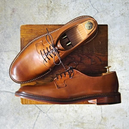 未使用★(英)Jones Bootmaker/ジョーンズ SIZE 8【グッドイヤーウェルテッド製法★プレーントゥ/NOISY】カーフ/茶★e336