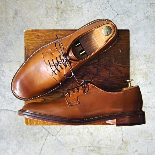 未使用★(英)Jones Bootmaker/ジョーンズ SIZE 8【グッドイヤーウェルテッド製法★プレーントゥ/NOISY】カーフ/茶★e336