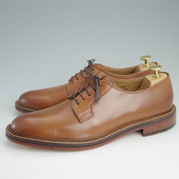 未使用★(英)Jones Bootmaker/ジョーンズ SIZE 8【グッドイヤーウェルテッド製法★プレーントゥ/NOISY】カーフ/茶★e336