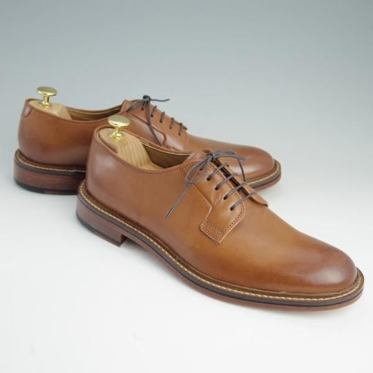 未使用★(英)Jones Bootmaker/ジョーンズ SIZE 8【グッドイヤーウェルテッド製法★プレーントゥ/NOISY】カーフ/茶★e336