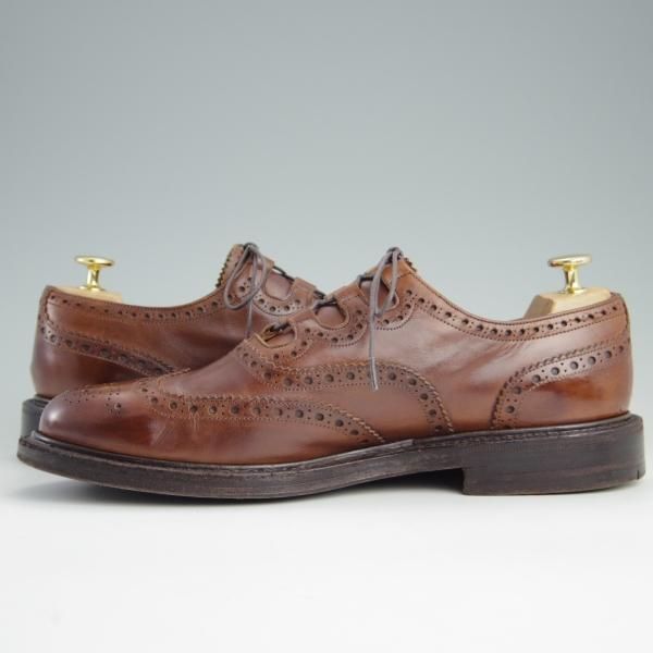 極上★チャーチ 85F/UK8.5【貴重★ギリーシューズ/104ラスト】4都市ロゴ/ネバダカーフ/茶/メンズ/Church's★e340