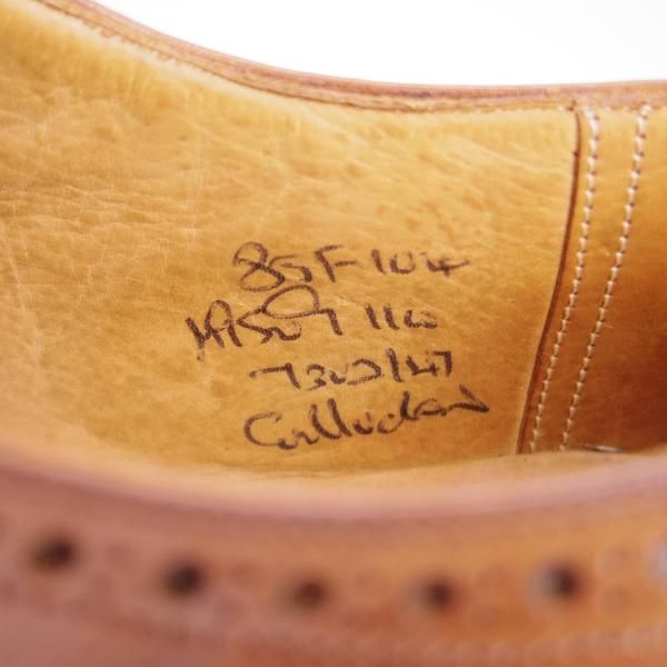 極上★チャーチ 85F/UK8.5【貴重★ギリーシューズ/104ラスト】4都市ロゴ/ネバダカーフ/茶/メンズ/Church's★e340