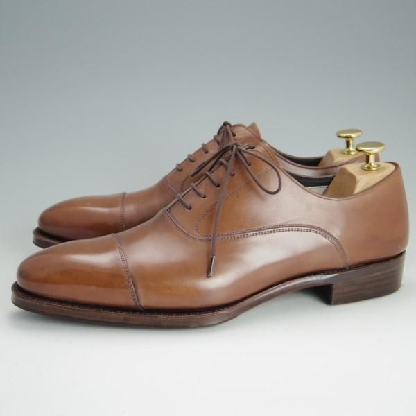 極美品★シェットランドフォックス SIZE 7.5【定価￥41,040-★ストレートチップ/3048SF】グラスゴー/カーフ/茶/メンズ/Shetlandfox★e347