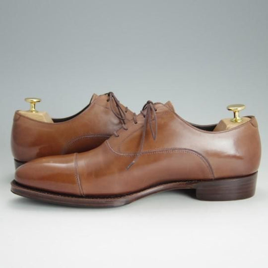 極美品★シェットランドフォックス SIZE 7.5【定価￥41,040-★ストレートチップ/3048SF】グラスゴー/カーフ/茶/メンズ/Shetlandfox★e347