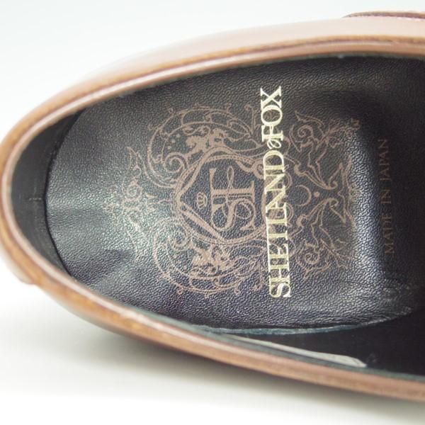 極美品★シェットランドフォックス SIZE 7.5【定価￥41,040-★ストレートチップ/3048SF】グラスゴー/カーフ/茶/メンズ/Shetlandfox★e347