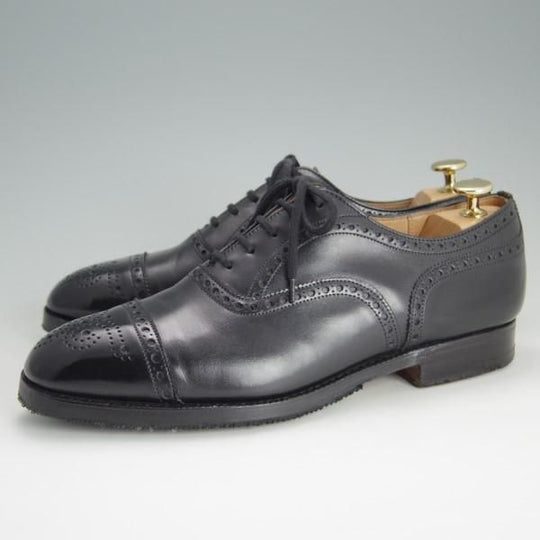 極上★チャーチ 70F/UK7【貴重★73ラスト/ディプロマット似寄り】Perth/4都市ロゴ/セミブローグ/カーフ/黒/メンズ/Church's★e349