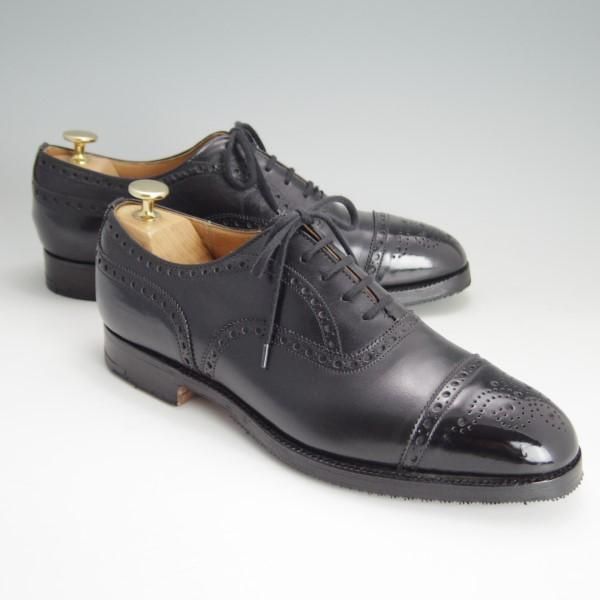 極上★チャーチ 70F/UK7【貴重★73ラスト/ディプロマット似寄り】Perth/4都市ロゴ/セミブローグ/カーフ/黒/メンズ/Church's★e349