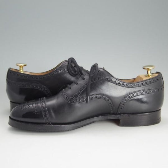 極上★チャーチ 70F/UK7【貴重★73ラスト/ディプロマット似寄り】Perth/4都市ロゴ/セミブローグ/カーフ/黒/メンズ/Church's★e349