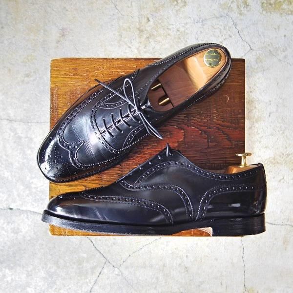 極上★チャーチ 70G/UK7【貴重★100ラスト/CHETWYND/チェットウインド】4都市ロゴ/フルブローグ/カーフ/黒/メンズ/Church's★e350