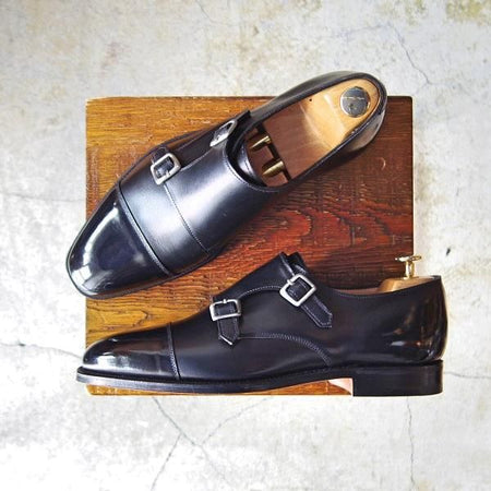 未使用★(英)グレンソン 7F【★ダブルモンク/36884-01】カーフ/黒/メンズ/GRENSON★e354