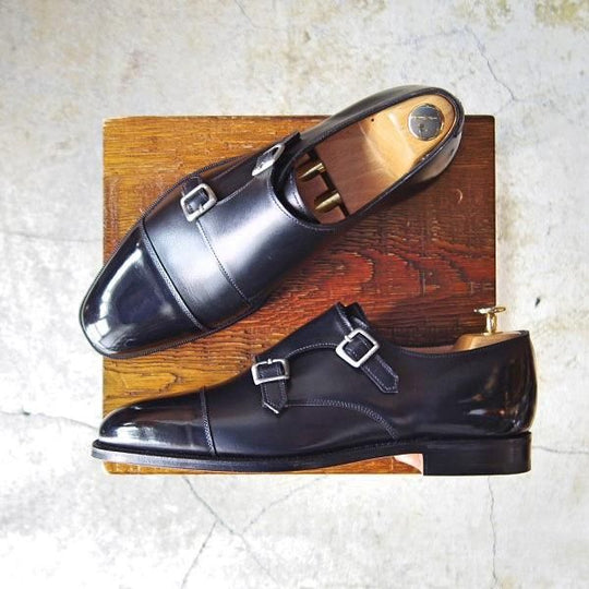 未使用★(英)グレンソン 7F【★ダブルモンク/36884-01】カーフ/黒/メンズ/GRENSON★e354