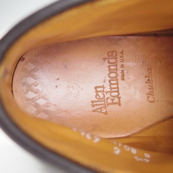 極上★(米)アレンエドモンズ 6.5E【コードバン仕様★チャッカブーツ/Chukka】黒/メンズ/ALLEN EDMONDS★e362