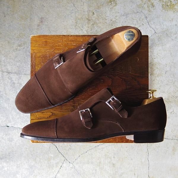 極上★(伊)エンツォ・ボナフェ SIZE 9.5【ビームス別注★ハンドソーンウェルテッド製法/九分仕立て】ダブルモンク/Enzo Bonafe★e366