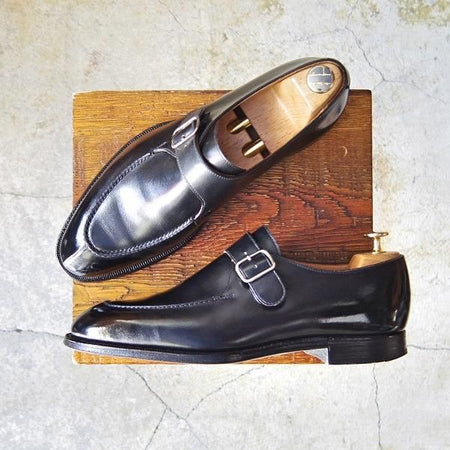 極上★クロケット&ジョーンズ 8E【スキンステッチ仕様★ハンドグレードライン/LAWRENCE】モンクストラップ/メンズ/Crockett&Jones★e371