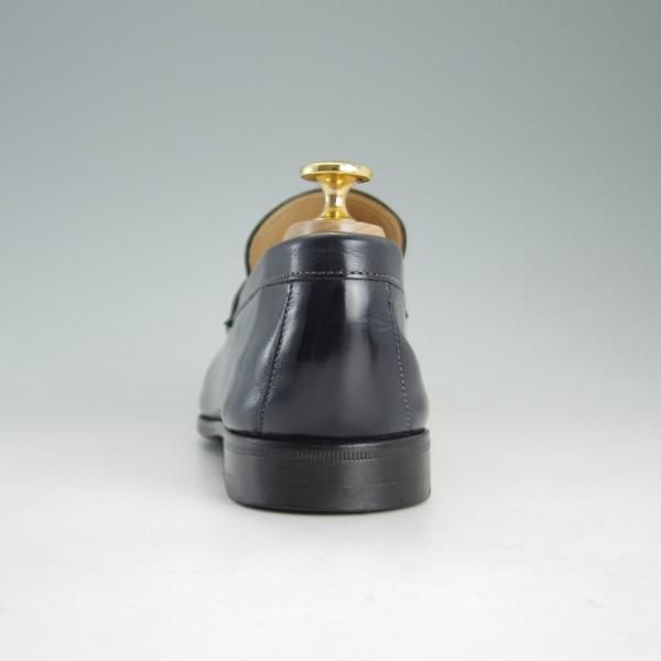 極上★(伊)サントーニ SIZE 6【★コインローファー】スリッポン/カーフ/紺/メンズ/Santoni★e375