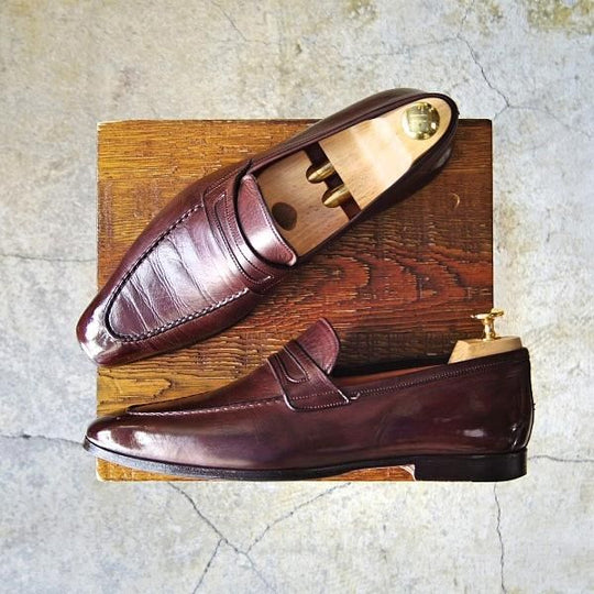 極上★(伊)サントーニ SIZE 6【貴重★BEAMS F別注/コインローファー】スリッポン/濃茶/メンズ/ビームス/Santoni★e376