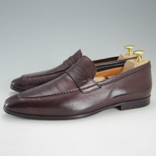 極上★(伊)サントーニ SIZE 6【貴重★BEAMS F別注/コインローファー】スリッポン/濃茶/メンズ/ビームス/Santoni★e376