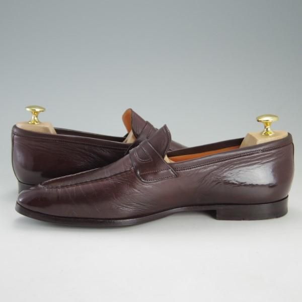 極上★(伊)サントーニ SIZE 6【貴重★BEAMS F別注/コインローファー】スリッポン/濃茶/メンズ/ビームス/Santoni★e376