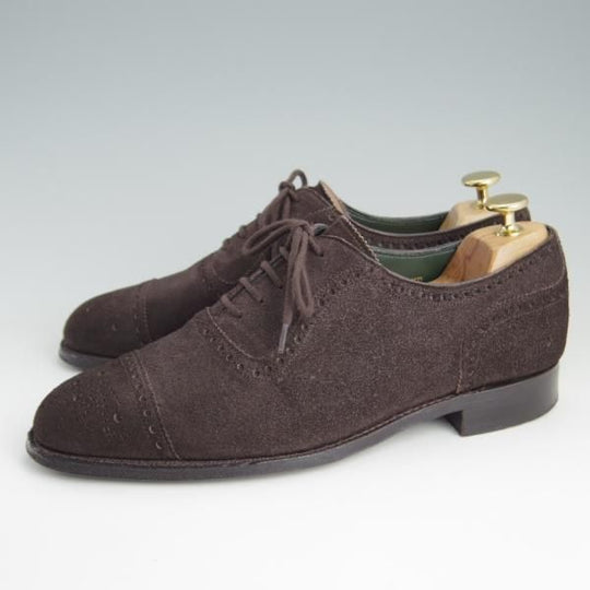 美品★(英)チーニー 7E【定価￥73,440-★セミブローグ/WINSTON/6184ラスト】フレックスソール仕様/スエード/濃茶/メンズ/CHEANEY★e380