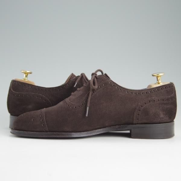 美品★(英)チーニー 7E【定価￥73,440-★セミブローグ/WINSTON/6184ラスト】フレックスソール仕様/スエード/濃茶/メンズ/CHEANEY★e380