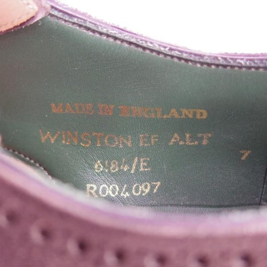 美品★(英)チーニー 7E【定価￥73,440-★セミブローグ/WINSTON/6184ラスト】フレックスソール仕様/スエード/濃茶/メンズ/CHEANEY★e380