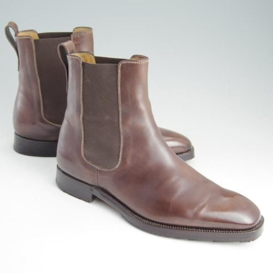 極上★(伊)ステファノビ SIZE 7【グッドイヤーウェルテッド製法★ISETAN別注】サイドゴアブーツ/カーフ/茶/伊勢丹/STEFANOBI★e382