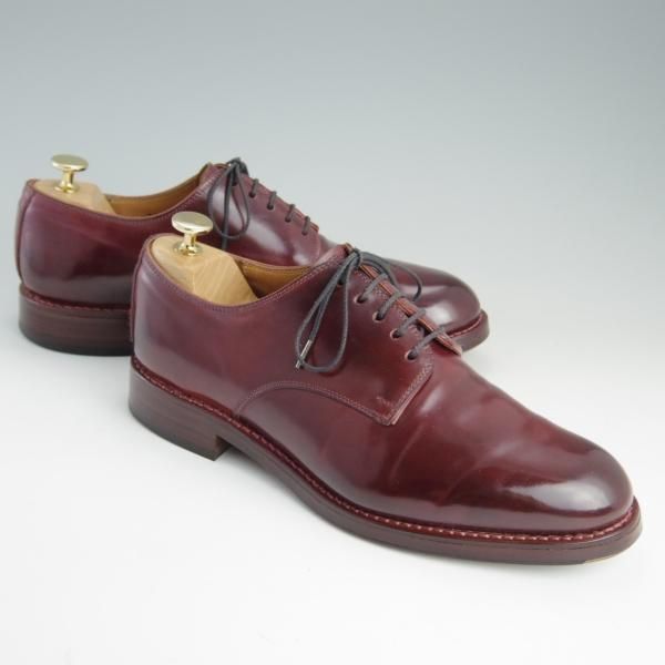 美品★MOTO/モト SIZE 1(26cm)【定価￥70,200-★コードバン仕様/#2100】プレーントゥ/バーガンディー/赤茶/メンズ★e383