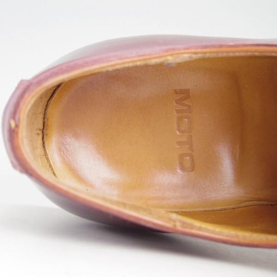 美品★MOTO/モト SIZE 1(26cm)【定価￥70,200-★コードバン仕様/#2100】プレーントゥ/バーガンディー/赤茶/メンズ★e383