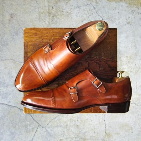 極上★シェットランドフォックス SIZE 8【定価￥66,960-★014F SF/ケンジントン2】ダブルモンク/カーフ/茶/メンズ/Shetlandfox★e385