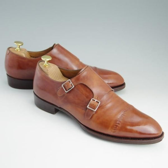 極上★シェットランドフォックス SIZE 8【定価￥66,960-★014F SF/ケンジントン2】ダブルモンク/カーフ/茶/メンズ/Shetlandfox★e385