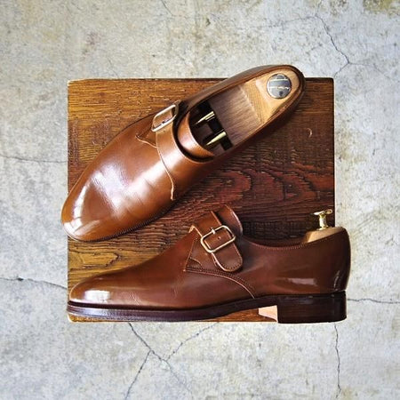 美品★クロケット&ジョーンズ 5.5E【ロイドフットウェア別注★Lloyd Footwear】297ラスト/モンクストラップ/メンズ/Crockett&Jones★e391