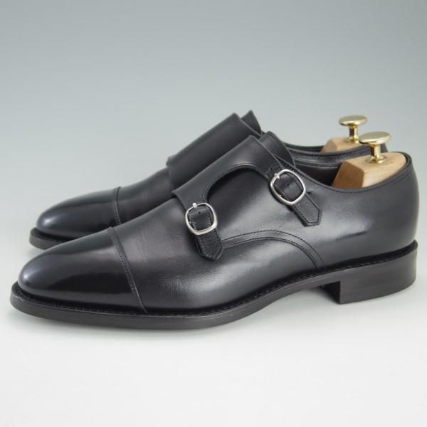 極美品★(浅草)RENDO/レンド SIZE 7【定価￥50,220-★ダブルモンク/7705D】カーフ/黒/メンズ★e392