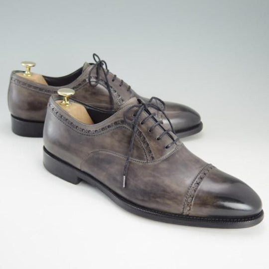 極上★(スペイン製)マグナーニ SIZE 41【ブラックラピド製法★クォーターブローグ】16035/カーフ/灰〜茶/メンズ/MAGNANNI★e393