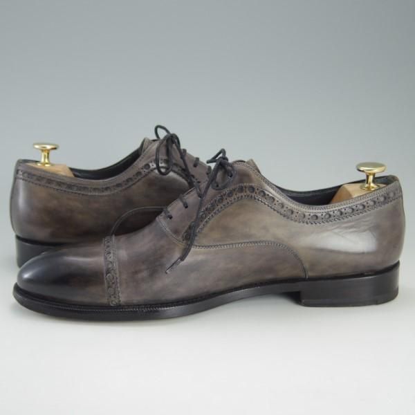 極上★(スペイン製)マグナーニ SIZE 41【ブラックラピド製法★クォーターブローグ】16035/カーフ/灰〜茶/メンズ/MAGNANNI★e393