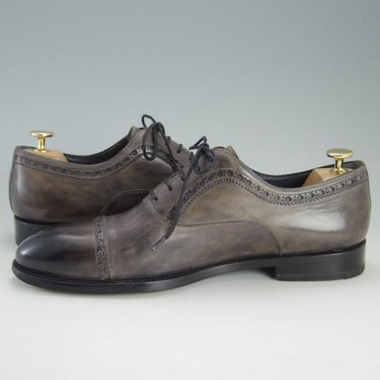 極上★(スペイン製)マグナーニ SIZE 41【ブラックラピド製法★クォーターブローグ】16035/カーフ/灰〜茶/メンズ/MAGNANNI★e393