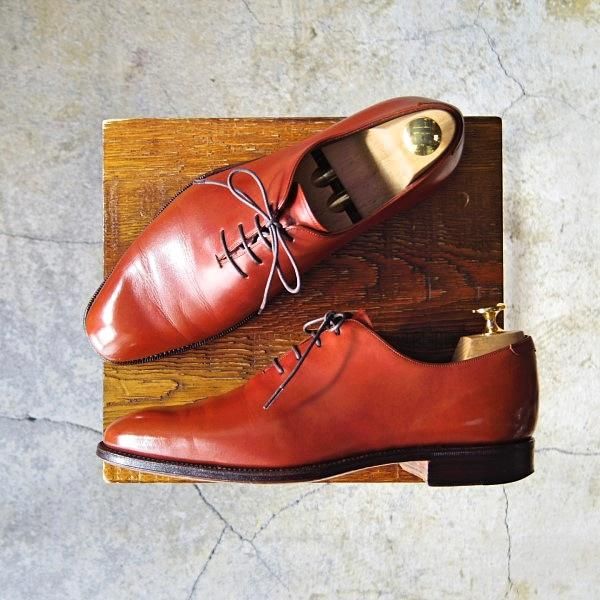 極上★(スペイン製)カルミナ SIZE 6【トレーディングポスト別注★Trading Post】14484/ホールカット/カーフ/赤茶/メンズ/CARMINA★e394