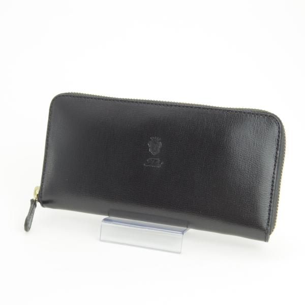 ほぼ未使用★フェリージ/Felisi【★ジップ長財布/125/型押し】ロングウォレット/レザー/本革/黒/メンズ&レディース兼★e398