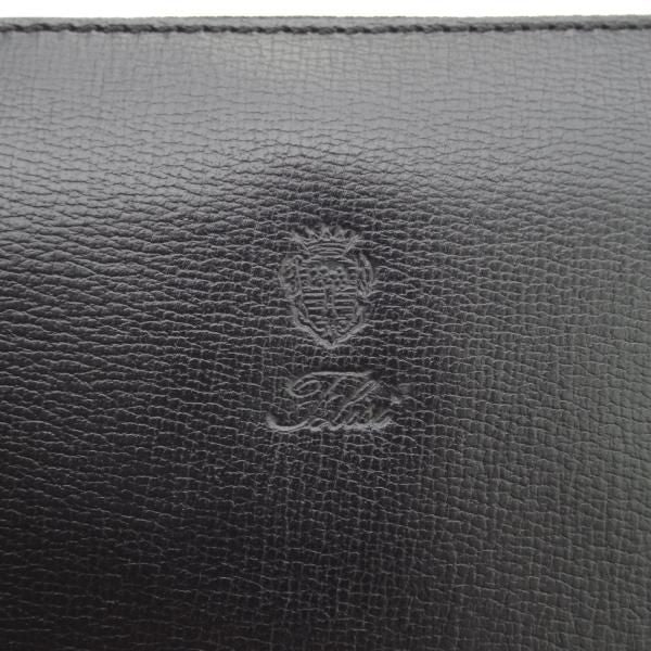 ほぼ未使用★フェリージ/Felisi【★ジップ長財布/125/型押し】ロングウォレット/レザー/本革/黒/メンズ&レディース兼★e398