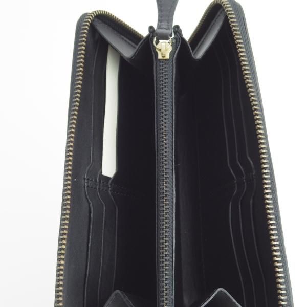 ほぼ未使用★フェリージ/Felisi【★ジップ長財布/125/型押し】ロングウォレット/レザー/本革/黒/メンズ&レディース兼★e398